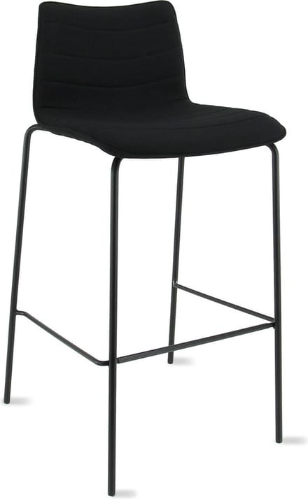 Workliving Verona Barkruk 75 cm - stof Mirage zwart - frame zwart