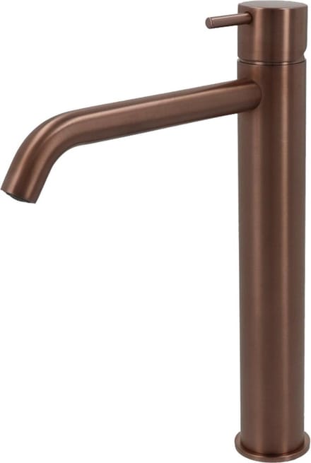 Hotbath Cobber - Wastafelmengkraan - zonder Waste - Laag - Geborsteld Koper PVD - Opbouw - Messing - V02