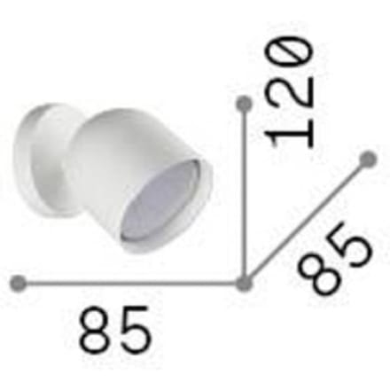 Wandlamp Ideal Lux Dodo, wit, 1-lamp, metaal Ø 8,5 cm