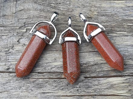 Edelsteen Goudsteen - pendel - healing punt hanger