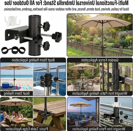 Verstelbare Paraplu Houder voor Balkonleuning - Ideaal voor Balkons, Terrassen en Strandparaplu's