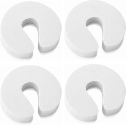 Daity Deurstopper - Deurklem - Schuim - Kindveilige deurstopper - Deurbescherming - Deurgreepbescherming - Deurgreepbumper 4-pack - Wit - 4-pack anti-klembescherming