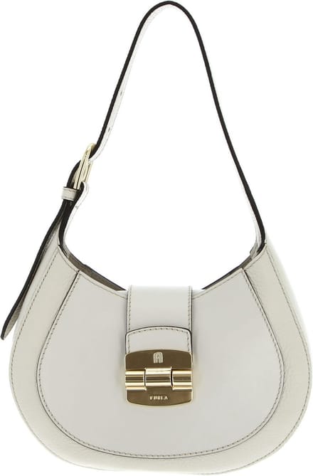 FURLA Leren Schoudertas Club 2 Hobo Marshmallow Wit