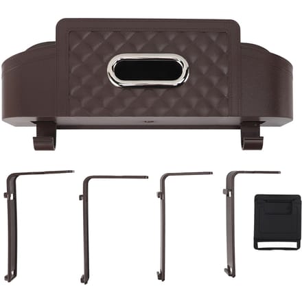 Auto Achterbank Organizer Plastic Multifunctionele Opbergdoos Hoofdsteun Tissuebox Cover met Bekerhouder bruin