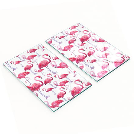 Decoratieve glazen snijplanken met flamingo-afbeeldingen, 2x30x52 cm