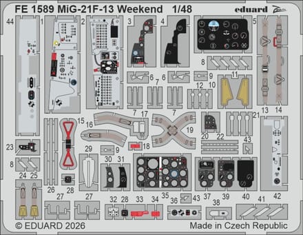 Eduard Modelbouwdecoratie - FE1589 Accessoires - Zoom Set voor MiG-21F-13 Weekend Edition Photo-etch