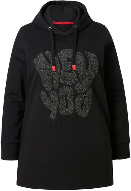 Laurasøn - Dames - Lang sweatshirt lange mouw capuchon OEKO-TEX - Grafiet - Maat 48+