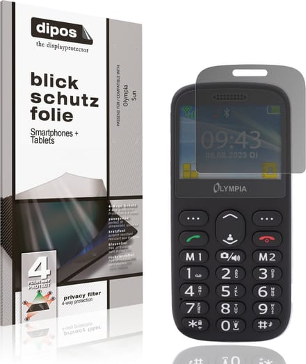 dipos – Matte Privacy Screenprotector geschikt voor Olympia Sun | Anti-Spy Beschermfolie