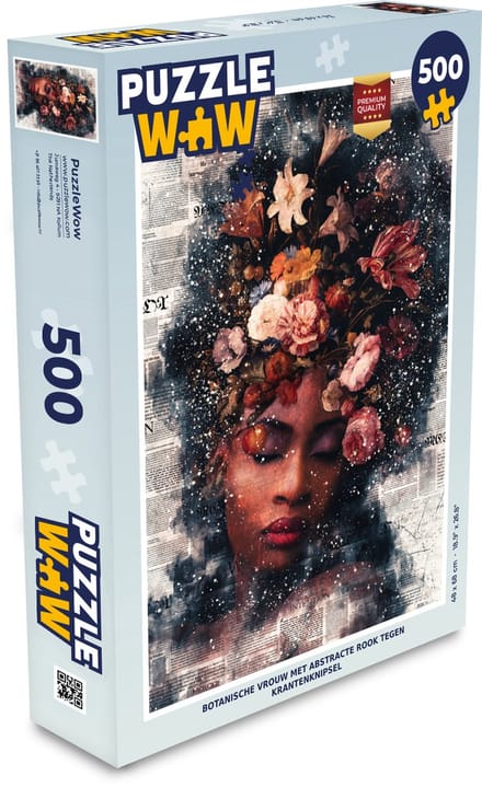Puzzel Vrouw - Verf - Bloemen - Legpuzzel - Puzzel 500 stukjes