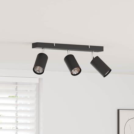 vidaXL Plafondspot met schijnwerpers Zwart 38 x 6 x 16 cm Metaal