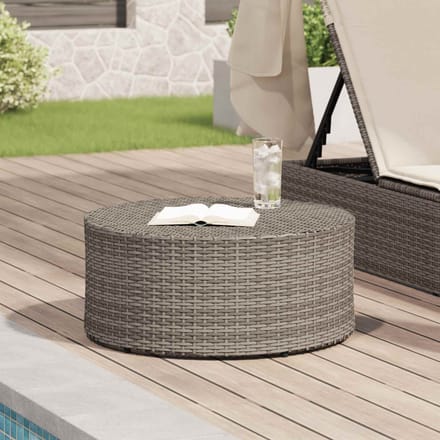 vidaXL - Buiten - Koffietafel - Grijs - Ø - 68 - x - 30 - cm - poly - rattan