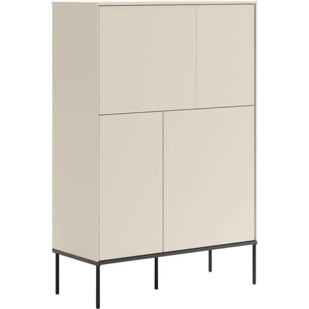Selsey Bellezo – Hoog dressoir met vier deuren, 95 cm, in crème