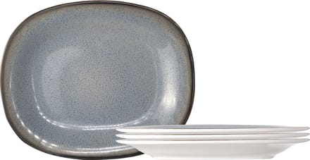 Cosy & Trendy Fez Blue Plat Bord - Ovaal - 24 cm x 31 cm - Set-4