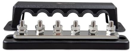 DC Verdeelrail 250A 6x M8 met ABS kap