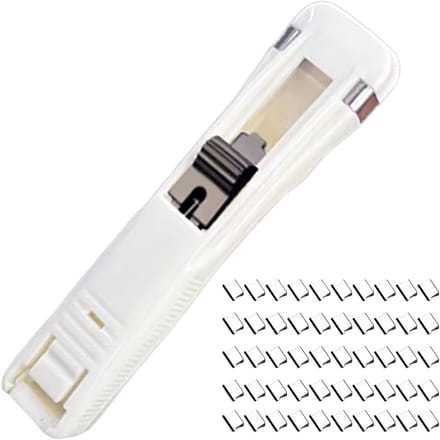 Herbruikbare Nietmachine - Papier Organizer - Documenten Nieten - Afneembare Klemmen - 13 x 5 x 4 cm - Wit