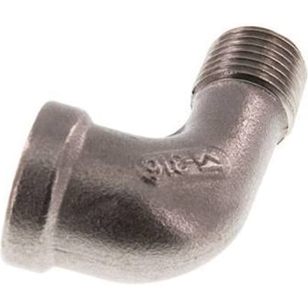 Rp 1/4'' x R 1/4'' F/M RVS L-Fitting 90graden 16 Bar [2 Stuks]