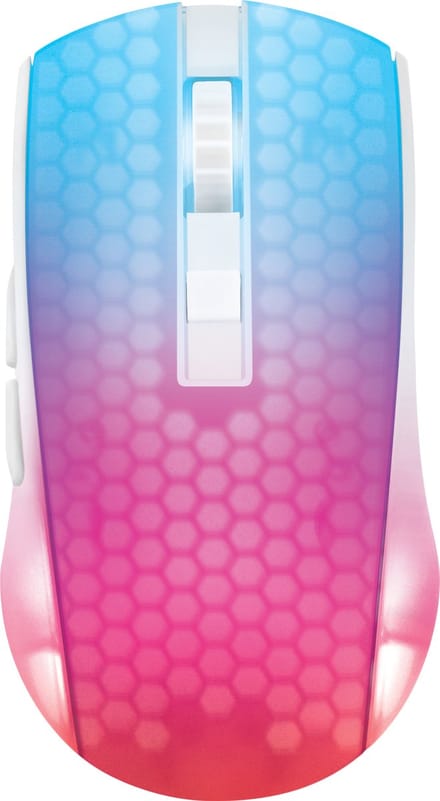 Deltaco GAMING DM320 Transparents RGB Wireless - Gaming muis - 6 knoppen - Wit