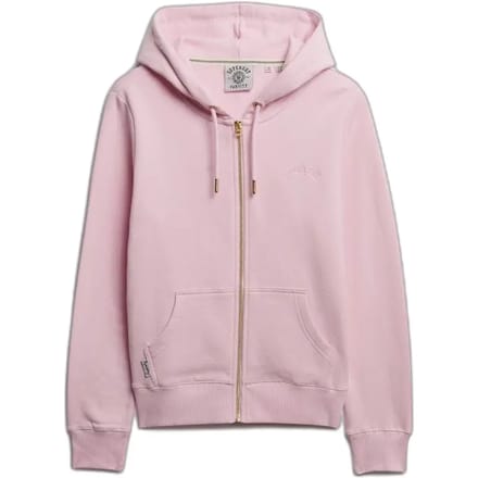 Superdry - Essential Logo halfgeborstelde hoodie met rits - Dames - Hoodies