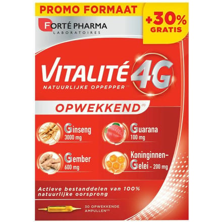 Forté Pharma Vitalité 4G Natuurlijke Oppepper 30 Ampulles