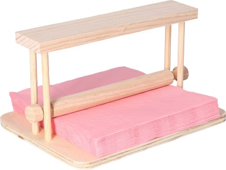 CM Servettenhouder - Rechthoek - hout - naturel - 21 x 17 x 12 cm