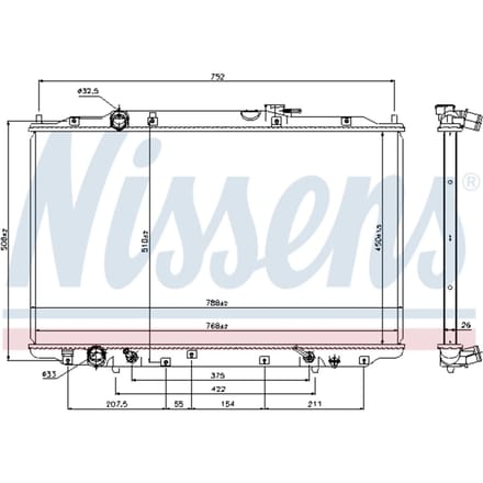 Radiator, motorkoeling NISSENS 69477