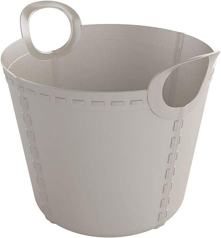 Wasmand kunststof 15 L grijs met handgrepen