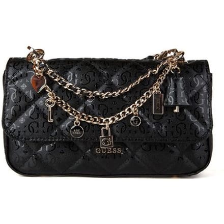 GUESS schoudertas Libby Flap Crossbody Bag Black zwart