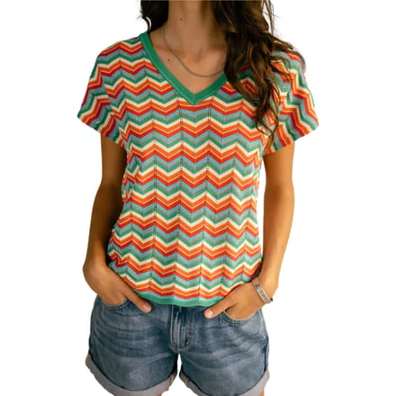 Dames-T-shirt met V-hals Freeman T Porter Tanisse Waves