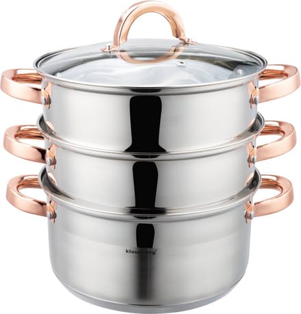 Klausberg 7732 - stoompan - 4 delig - 22 cm - rvs - alle warmtebronnen