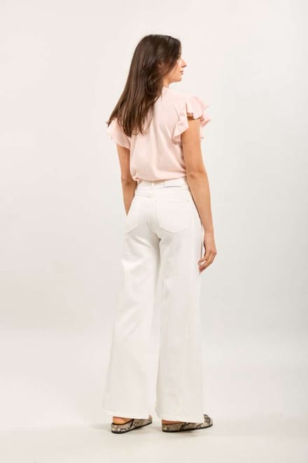 Toxik3 - 5 Button wide leg gebroken wit