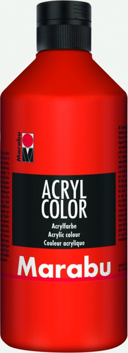 Marabu Acrylverf Acryl Color, 500 ml, vermiljoenrood 006
