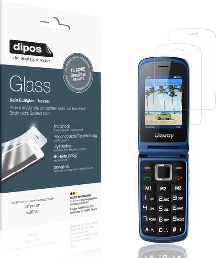 dipos – 2x Pantserfolie geschikt voor Ufferson G380D | 9H Screenprotector
