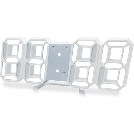 Digitale wekker 3D LED digitale wandklok Tijd Datum Temperatuur Display Helderheid instelbaar wit