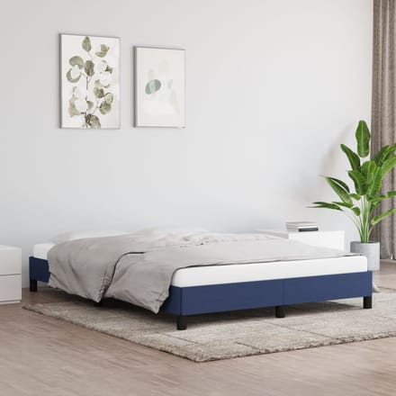 vidaXL - Bedframe - zonder - matras - stof - blauw - 140x200 - cm