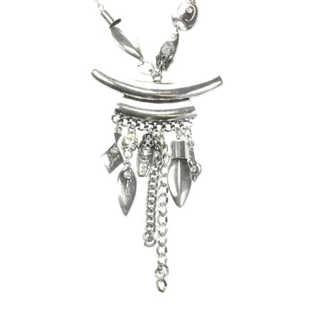 Behave - Ketting Tibetaans Zilver met Steentjes - 43 cm