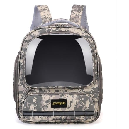 Sac à dos pour chat style camouflage Sac à dos portable Capsule spatiale transparente Sac à dos respirant pour chat 44*38*8cm black