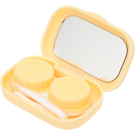 Contactlenshouder Schattig Draagbaar Contactlenscontainer Houder Doos Bewaarset Soak Kit Groen geel