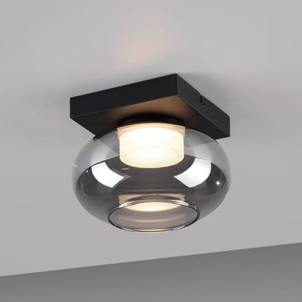 SCHÖNER WOHNEN LED plafondlamp Sia, rookgrijs 3.000 K
