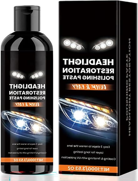Koplamp Reiniger - Polijst Pasta - Auto Onderhoud - Herstelt Helderheid - 100 ml - Transparant