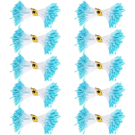 900 Pièces Étamines Perle Bleu Double Extrémité Cœur de Fleur Gypse Artificiel Fabrication de Bouquet blue