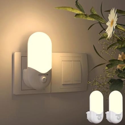 Dimbaar LED nachtlampje met licht- en bewegingssensor - Set van 2 - 2700K warm wit