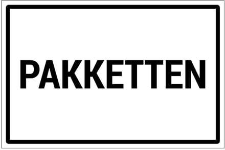 Pakketten bord | gecoat dibond materiaal | 45 x 30 cm