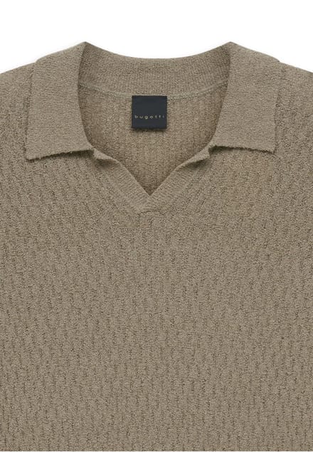 Bugatti Herren Gebreide polo regular fit van een katoenmix