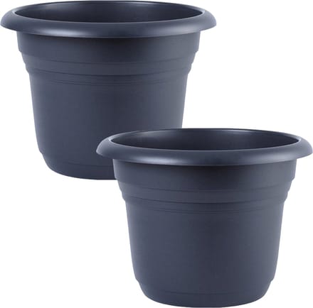 Kunststof Bloempot Ø 35 cm Antraciet - 2 Stuks