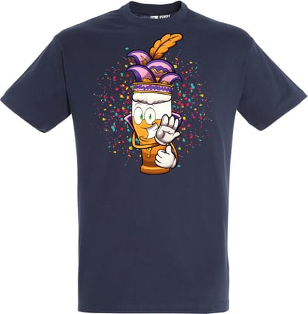 T-shirt Alaaf Bier | Carnaval | Carnavalskleding Dames Heren | Navy | maat S