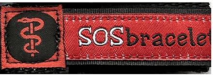 SOSbracelet rood medisch MEDIUM