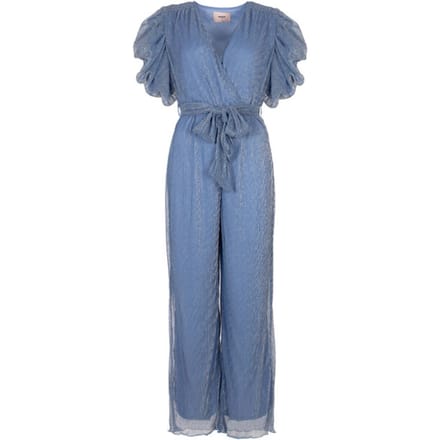Freebird F-jer-plisse-lurex-26-1 Jumpsuits Dames - Lichtblauw - Maat M