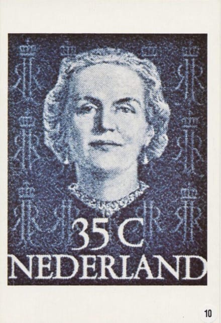 Briefkaart met afbeelding Koningin Juliana postzegel