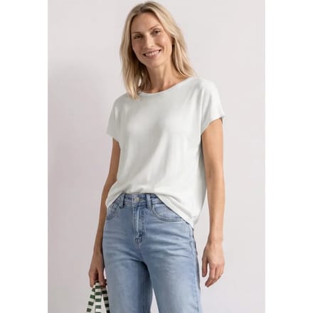 Shirt met ronde hals en losse schouders