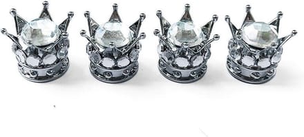 VCTparts® Zilveren Diamant Kroon Ventieldopjes - Metaal (set)